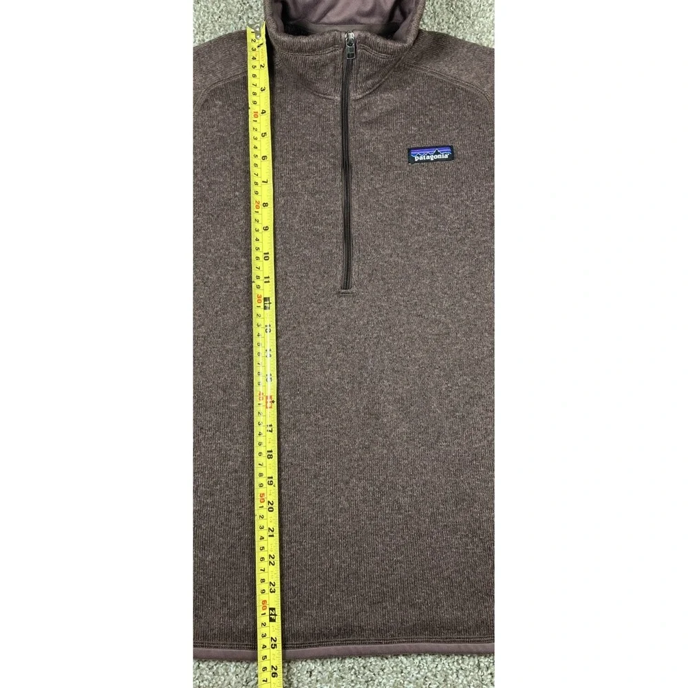 Patagonia Women's Better Sweater 1/4 Zip Brown Size Medium Arm Zip Pocket - Picture 11 of 12